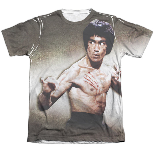 Bruce Lee - Scratched - Adult 65/35 Poly/cotton Short Sleeve Tee - White T-shirt