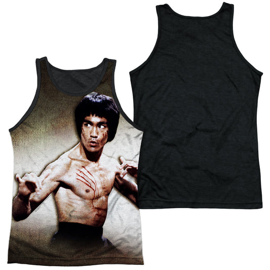 Bruce Lee - Scratched - Adult Poly Tank Top Black Back - White