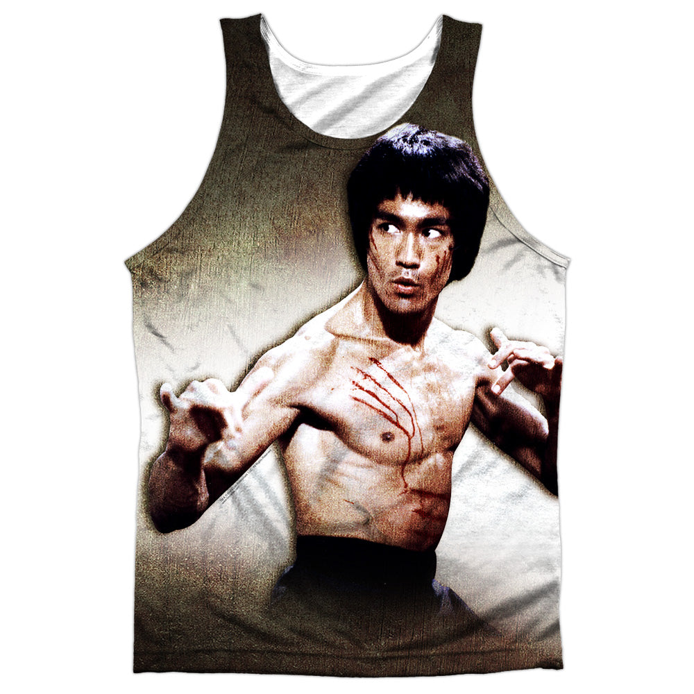 Bruce Lee - Scratched - Adult 100% Poly Tank Top - White