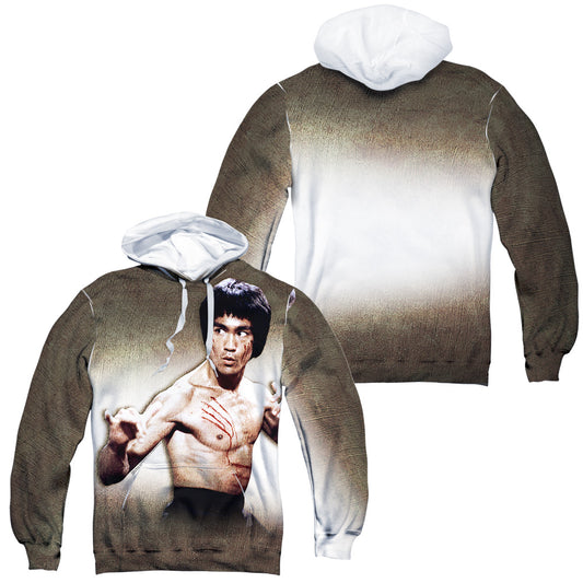 Bruce Lee - Scratched (Front/back Print) - Adult Poly Pullover Hoodie - White
