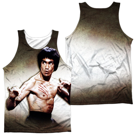 Bruce Lee - Scratched - Adult 100% Poly Tank Top - White