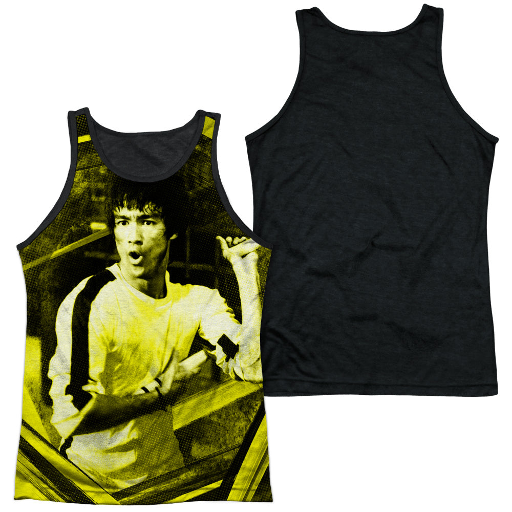 Bruce Lee - Stripes - Adult Poly Tank Top Black Back - White