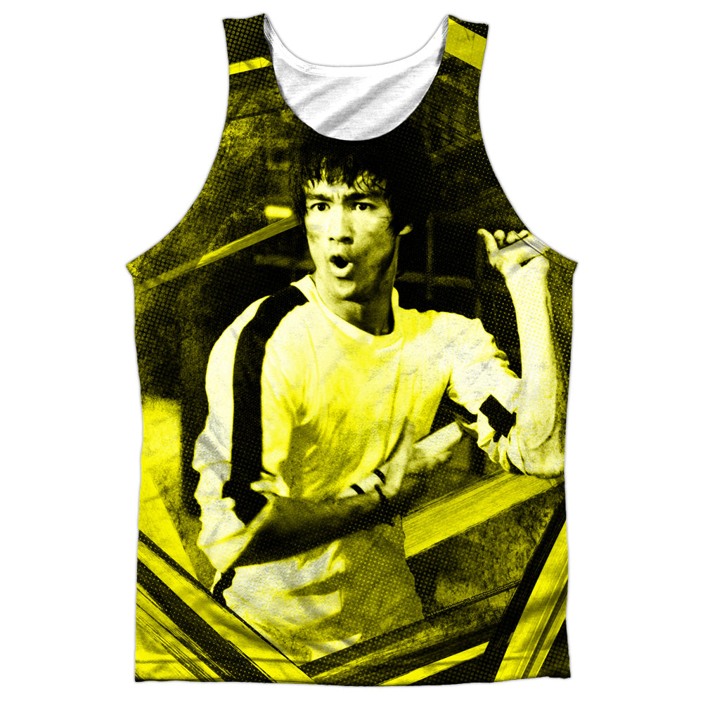 Bruce Lee - Stripes - Adult 100% Poly Tank Top - White
