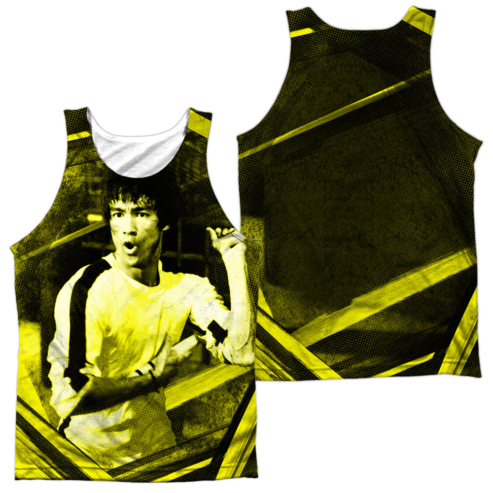 Bruce Lee - Stripes - Adult 100% Poly Tank Top - White