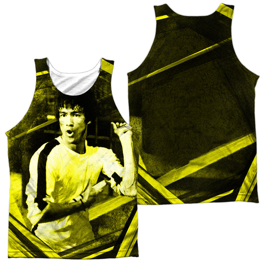 Bruce Lee - Stripes - Adult 100% Poly Tank Top - White