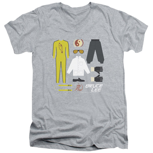 Bruce Lee - Lee Gift Set - Short Sleeve Adult V-neck 30/1 - Athletic Heather T-shirt