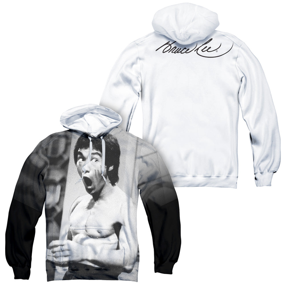 Bruce Lee - Classic Lee (Front/back Print) - Adult Poly Pullover Hoodie - White