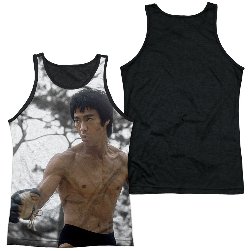 Bruce Lee - Battle Ready - Adult Poly Tank Top Black Back - White