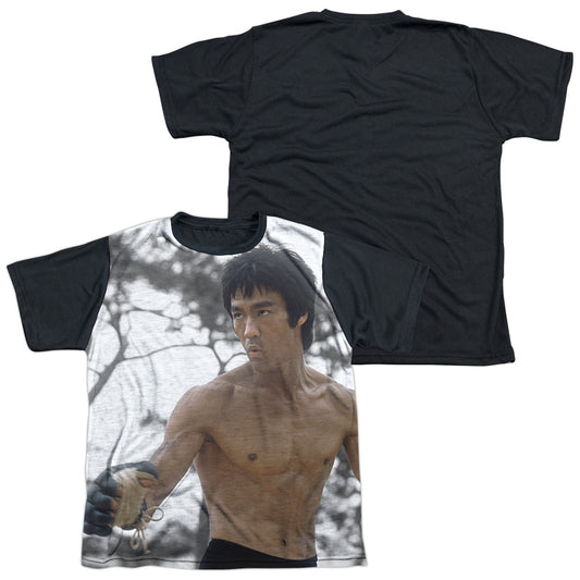 Bruce Lee - Battle Ready - Short Sleeve Youth White Front Black Back   - White T-shirt