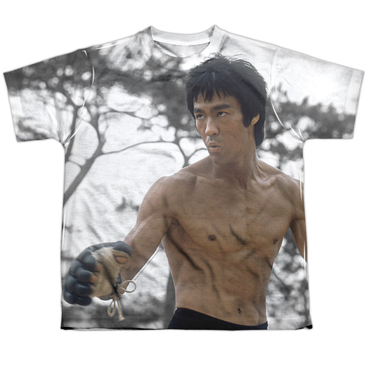 Bruce Lee - Battle Ready - Short Sleeve Youth Poly Crew - White T-shirt