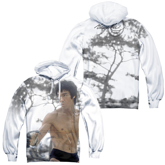 Bruce Lee - Battle Ready (Front/back Print) - Adult Poly Pullover Hoodie - White