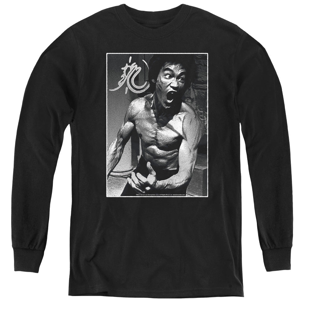 Bruce Lee - Focused Rage - Youth Long Sleeve Tee - Black