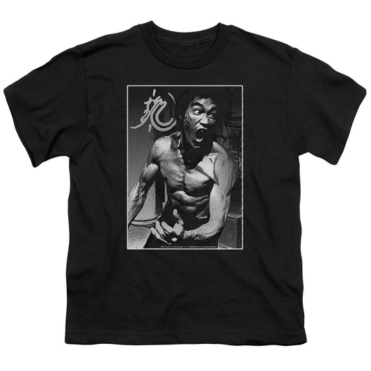 Bruce Lee - Focused Rage - Short Sleeve Youth 18/1 - Black T-shirt