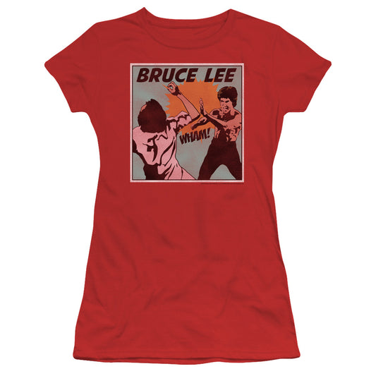 Bruce Lee - Comic Panel - Short Sleeve Junior Sheer - Red T-shirt