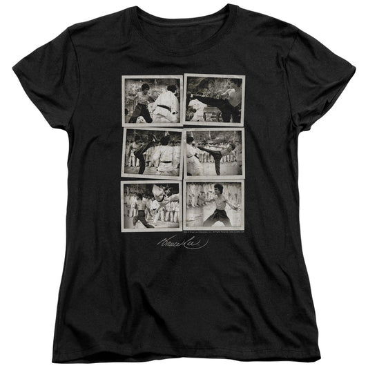 Bruce Lee - Snap Shots - Short Sleeve Womens Tee - Black T-shirt
