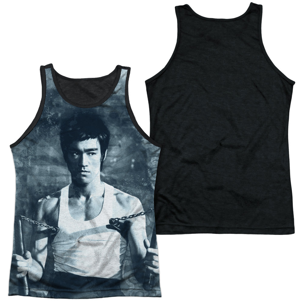 Bruce Lee - Nunchucks - Adult Poly Tank Top Black Back - White