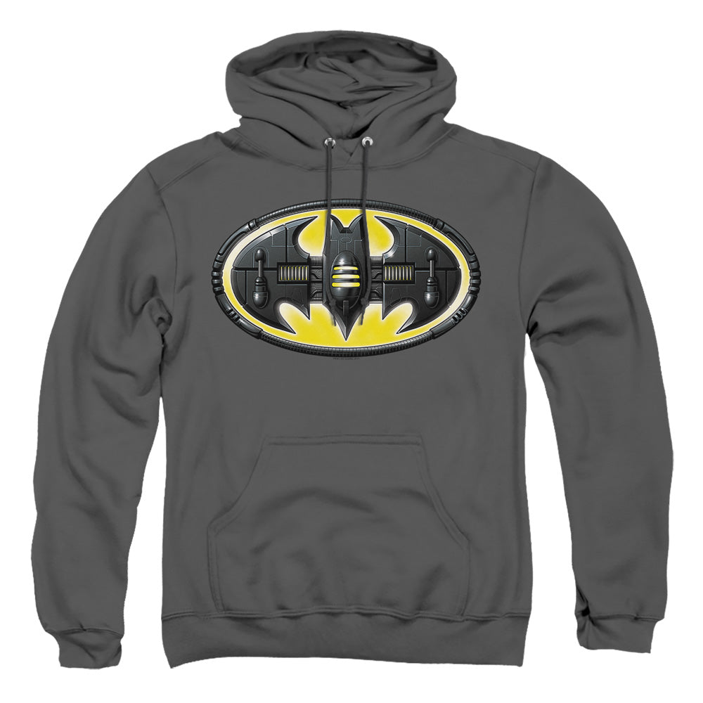 Batman - Bat Mech Logo - Adult Pull-over Hoodie - Charcoal