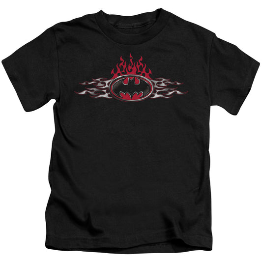 BATMAN STEEL FLAMES LOGO - S/S JUVENILE 18/1 - BLACK - T-Shirt