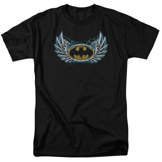 Batman - Steel Wings Logo - Short Sleeve Adult 18/1 - Black T-shirt