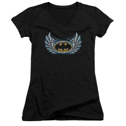 Batman - Steel Wings Logo - Junior V-neck - Black