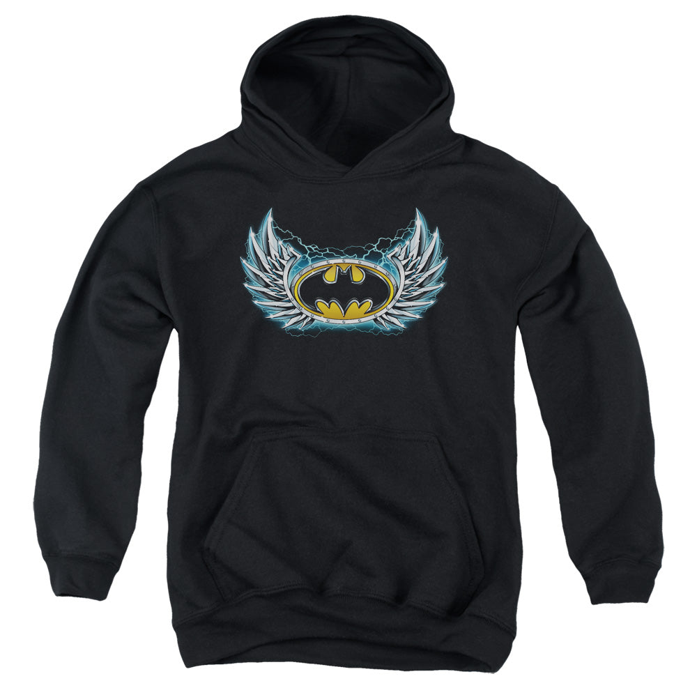 Batman - Steel Wings Logo - Youth Pull-over Hoodie - Black