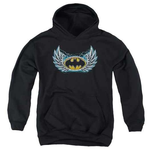Batman - Steel Wings Logo - Youth Pull-over Hoodie - Black