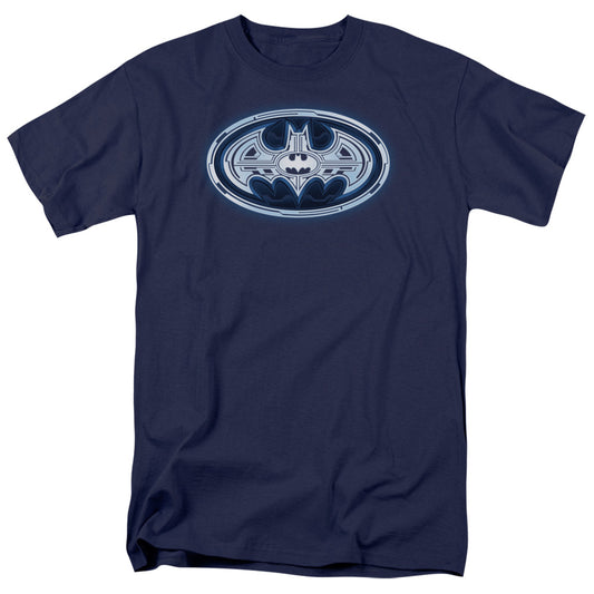 Batman - Cyber Bat Shield - Short Sleeve Adult 18/1 - Navy T-shirt