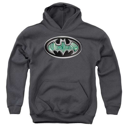 Batman - Circuitry Shield - Youth Pull-over Hoodie - Charcoal