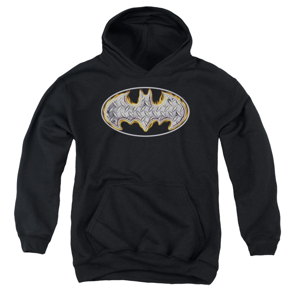 Batman - Steel Fire Shield - Youth Pull-over Hoodie - Black