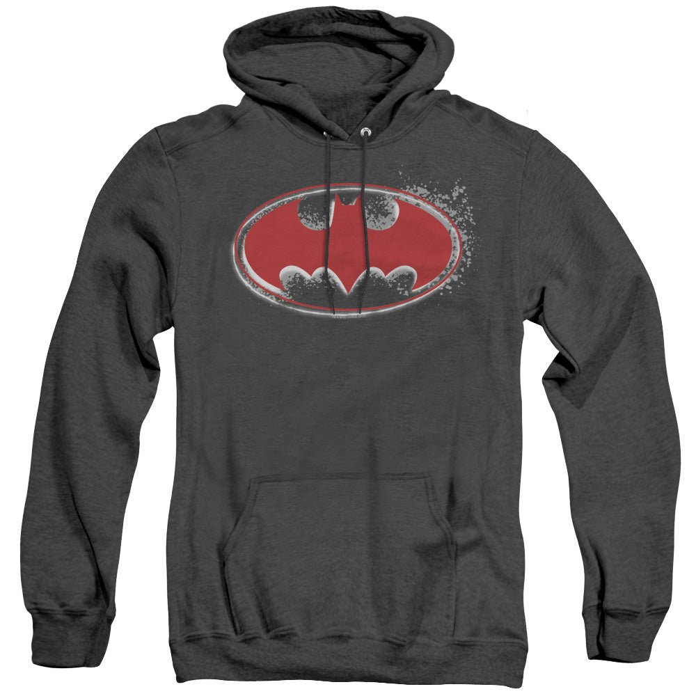 Batman - Hardcore Noir Bat Logo - Adult Heather Hoodie - Black