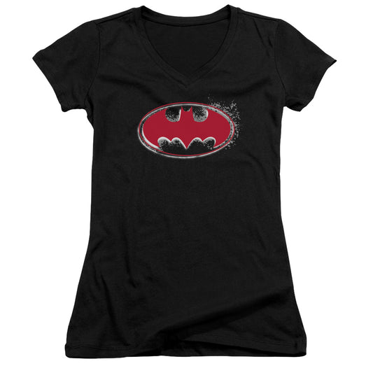 Batman - Hardcore Noir Bat Logo - Junior V-neck - Black