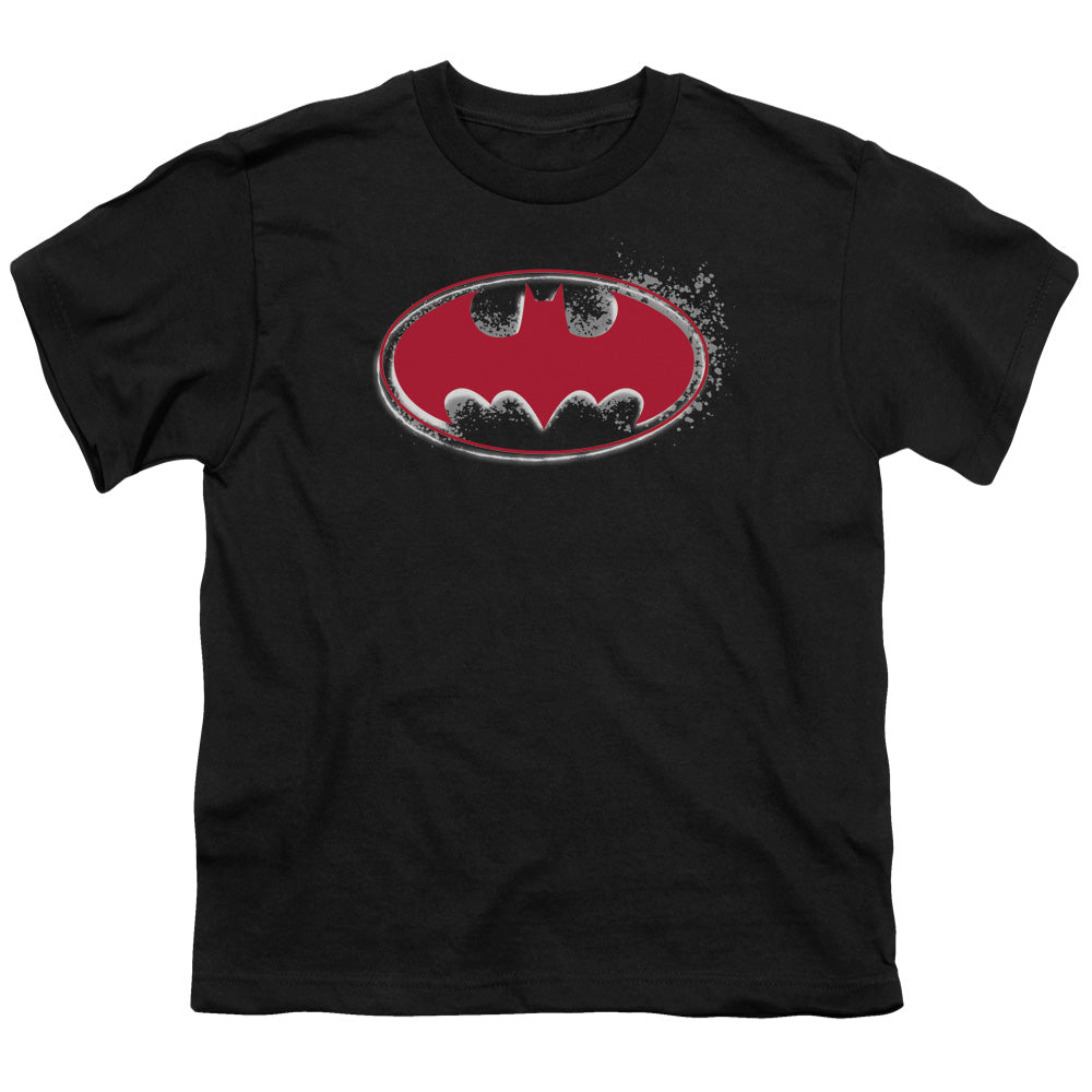 Batman - Hardcore Noir Bat Logo - Short Sleeve Youth 18/1 - Black T-shirt