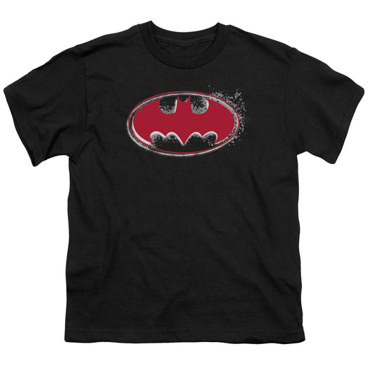 Batman - Hardcore Noir Bat Logo - Short Sleeve Youth 18/1 - Black T-shirt