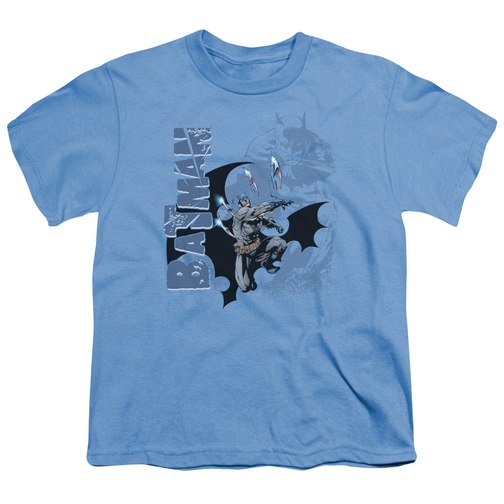 Batman - Throwing Blades - Short Sleeve Youth 18/1 - Carolina Blue T-shirt