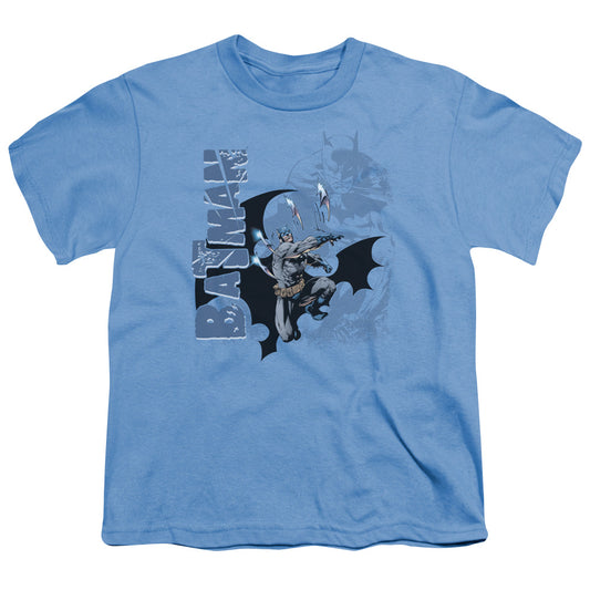Batman - Throwing Blades - Short Sleeve Youth 18/1 - Carolina Blue T-shirt