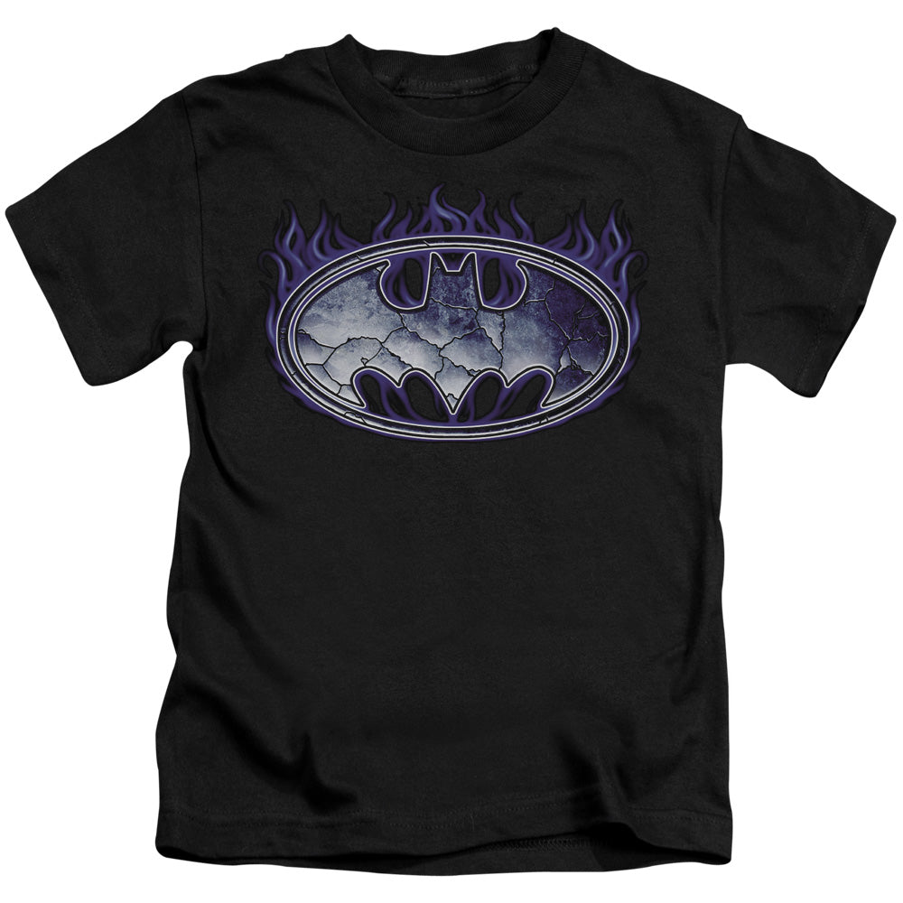 BATMAN CRACKED SHIELD - S/S JUVENILE 18/1 - BLACK - T-Shirt