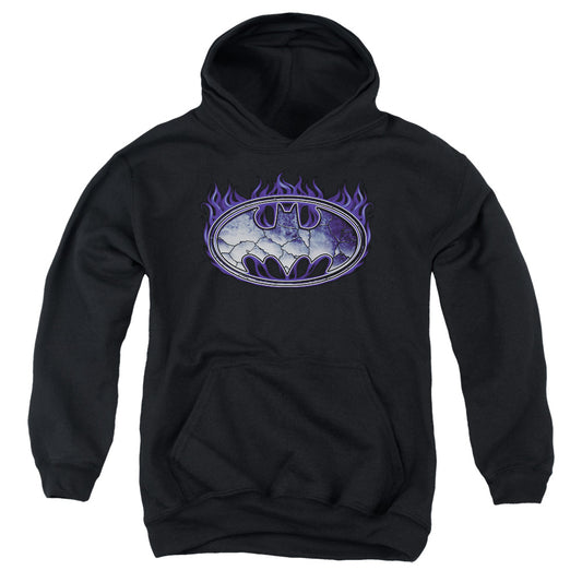 Batman - Cracked Shield - Youth Pull-over Hoodie - Black