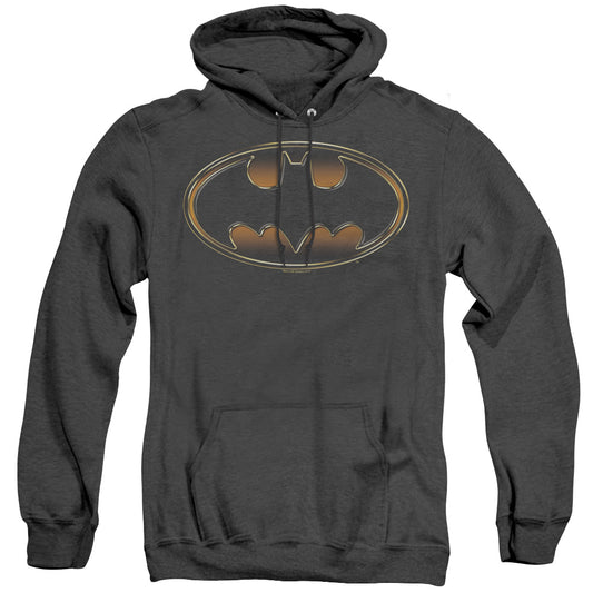 Batman - Black & Gold Embossed - Adult Heather Hoodie - Black