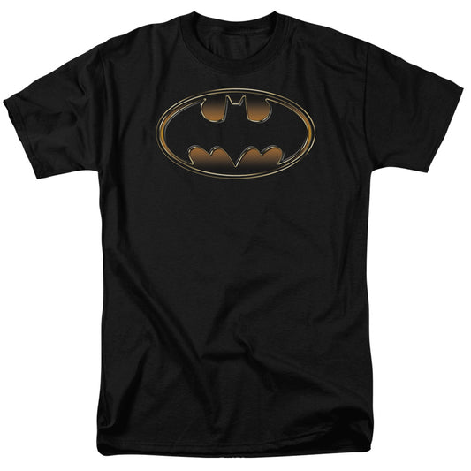 Batman - Black & Gold Embossed - Short Sleeve Adult 18/1 - Black T-shirt