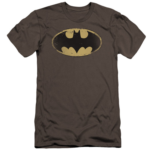 Batman - Distressed Shield-premuim Canvas Adult Slim Fit 30/1 - Charcoal