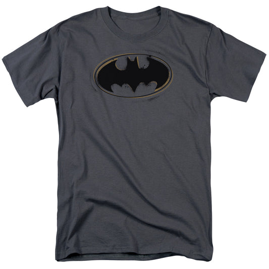 Batman - Spray Paint Logo - Short Sleeve Adult 18/1 - Charcoal T-shirt