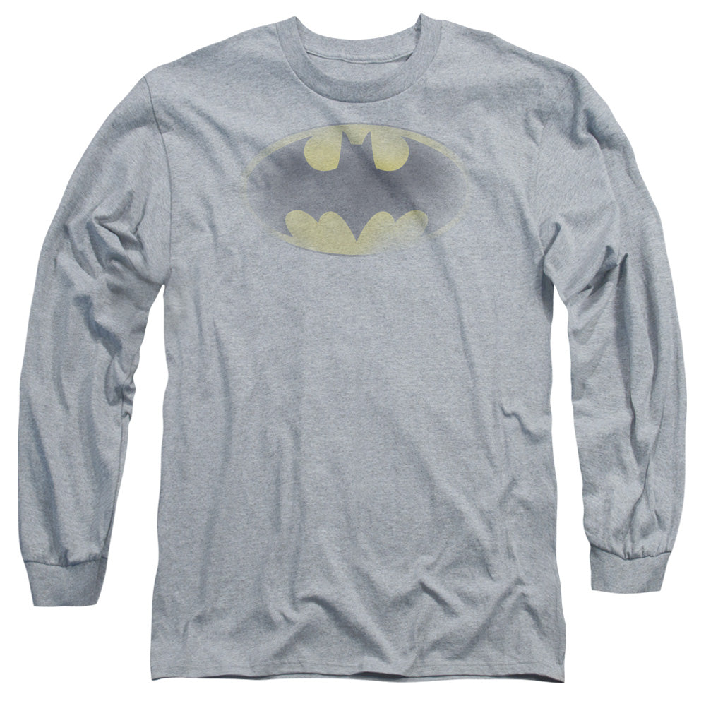 Batman - Faded Logo - Long Sleeve Adult 18/1 - Athletic Heather T-shirt