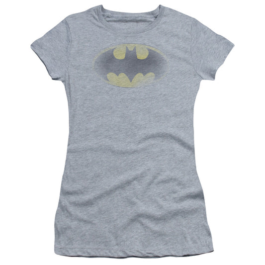 Batman - Faded Logo - Short Sleeve Junior Sheer - Athletic Heather T-shirt