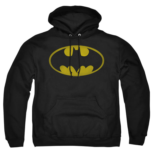 Batman - Washed Bat Logo - Adult Pull-over Hoodie - Black
