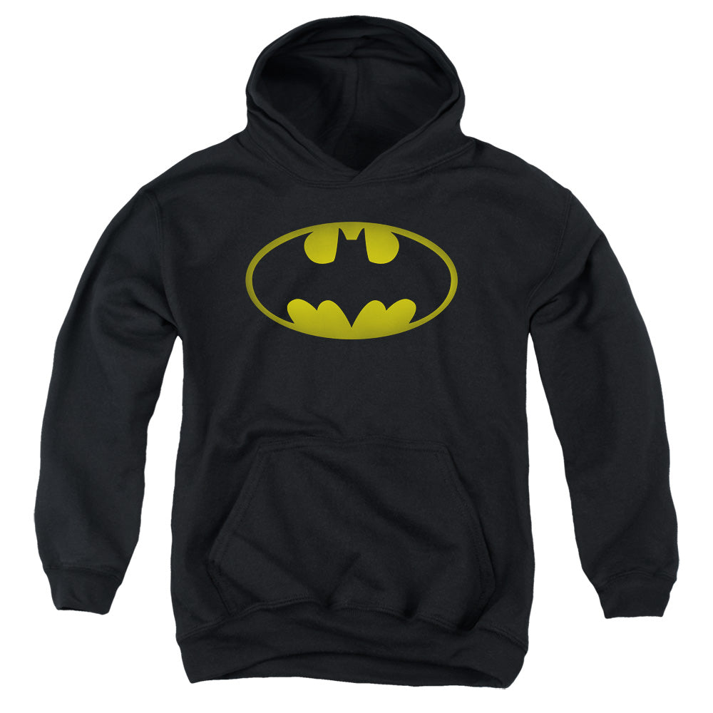 Batman - Washed Bat Logo - Youth Pull-over Hoodie - Black