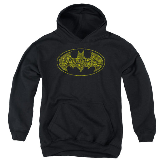 Batman - Type Logo - Youth Pull-over Hoodie - Black