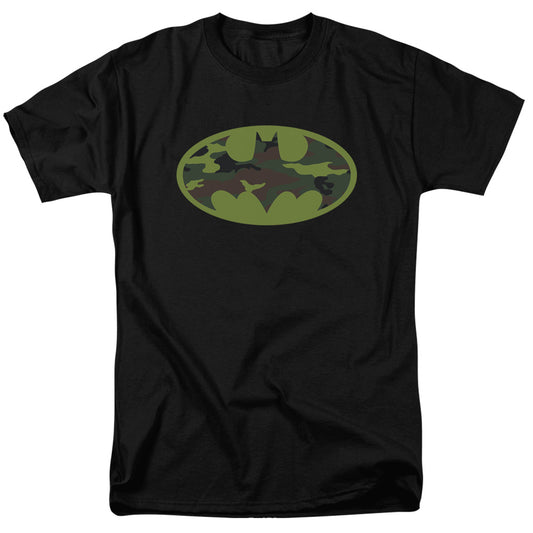Batman - Camo Logo - Short Sleeve Adult 18/1 - Black T-shirt
