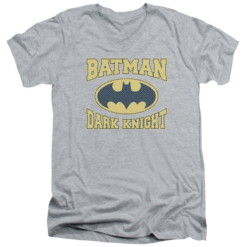 Batman - Dark Knight Jersey - Short Sleeve Adult V-neck - Athletic Heather T-shirt