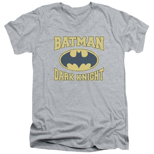 Batman - Dark Knight Jersey - Short Sleeve Adult V-neck - Athletic Heather T-shirt