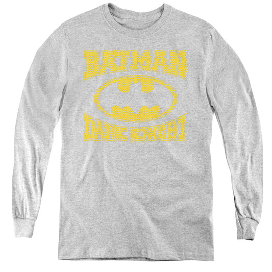 Batman - Dark Knight Jersey - Youth Long Sleeve Tee - Athletic Heather